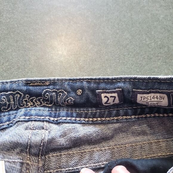 Miss Me blingy chain pocket boot cut jeans sz 27 - Picture 5 of 6
